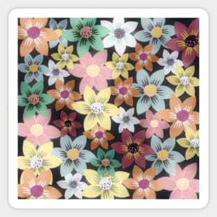 Floral Pattern of Colored Scarlet Pimpernel Flowers Sticker